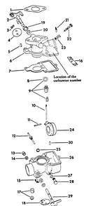 Carburetor Diagram and Parts List for CUB154  Cub Cadet Lawn Tractor